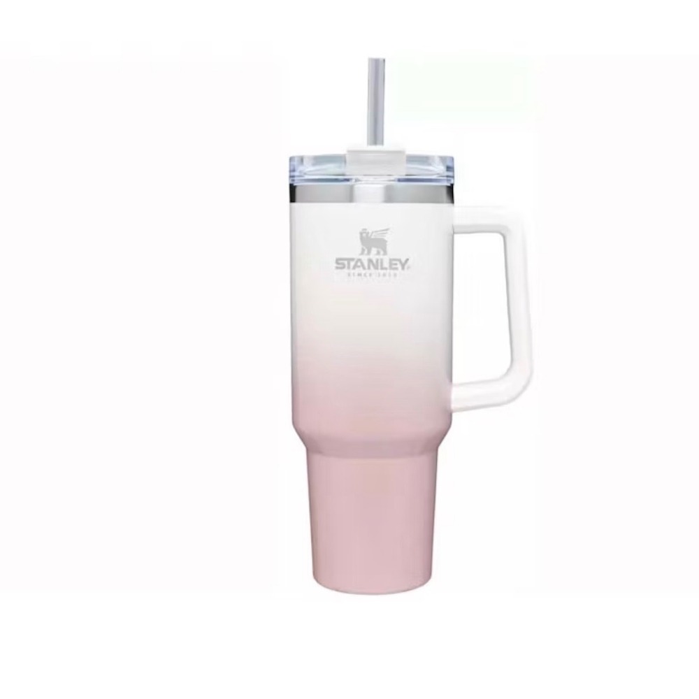 Stanley Adventure Quencher H2.0 FlowState 40oz Tumbler White Pink Ombre Gradient